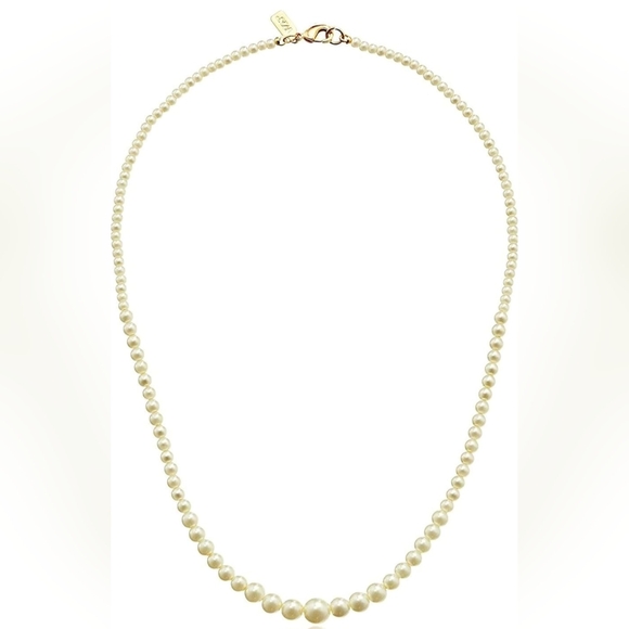 Glass Faux Pearl Strand Necklace - Picture 2 of 2